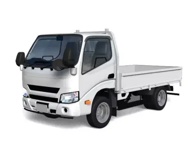 2t truck Flat body type 3D model