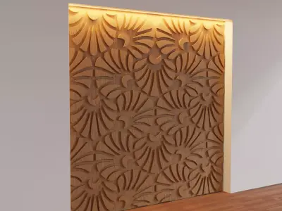 Decorative Wooden Wall Model 16 Low-poly 3D model