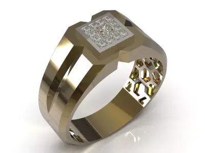 Luxury men cad stl printable ring model mr0338 3D print model