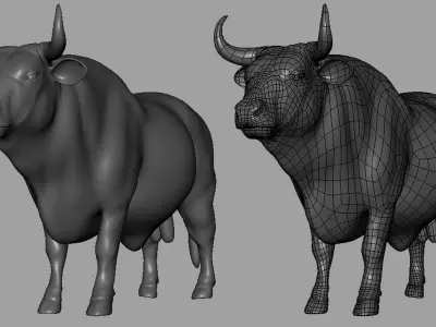 Bull BaseMesh Low-poly 3D model
