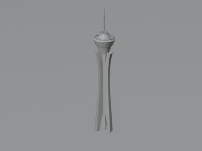 Las Vegas Stratosphere with 4K Textures Low-poly 3D model