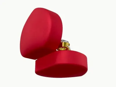 wedding ring in a box heart type 3D model