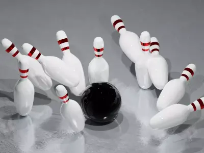 Bowling Ball and Pins 3D model