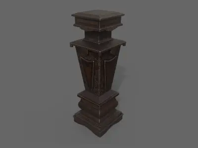 Victorian Decorative Collumn Low-poly 3D model