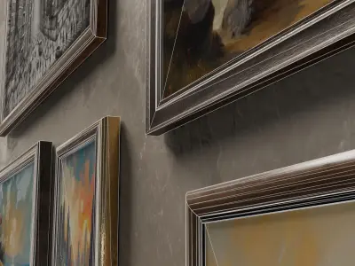 Modern Wall Pictures Low-poly 3D model