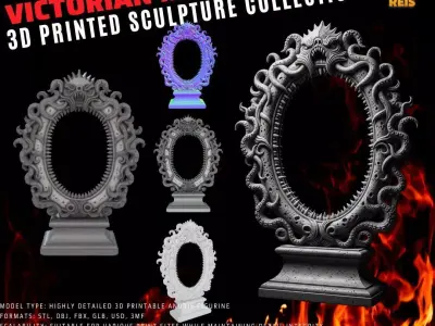 3D Printable Gothic Monster Mirror Frame 3D model