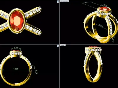 Ruby Ring 3D print model