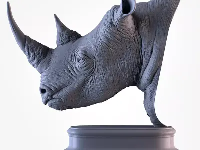 Rhinoceros head 3D print model
