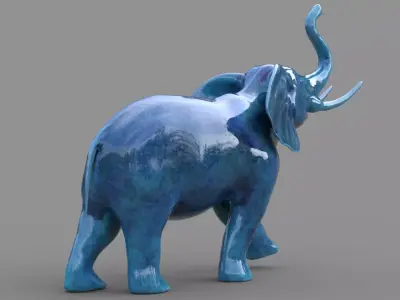 Elephant Figurine Low-poly 3D model