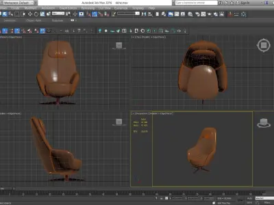 HARBOR LAIDBACK Armchair Low-poly 3D model