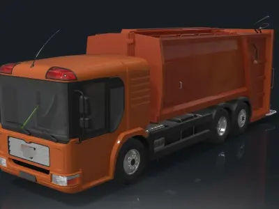 Garbage trucks Low-poly 3D model