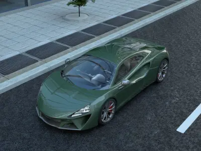 Generic EV Supercar v19 Low-poly 3D model