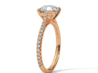 solitaire ring with detail images and 360 render videos 18 3D print model