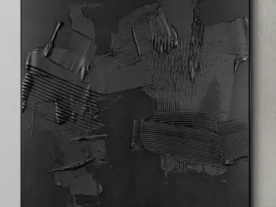 Plaster two square photo frames 12 Low-poly 3D model