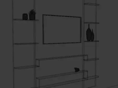 Painel de TV Simples - TV Panel Free low-poly 3D model