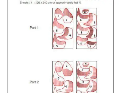 Parametric Wavy Wooden Furniture 07 - CNC files for cutting 3D model