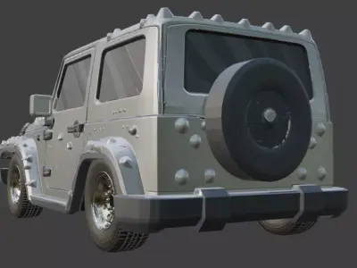 Jeep and tyres are seperated 3D model