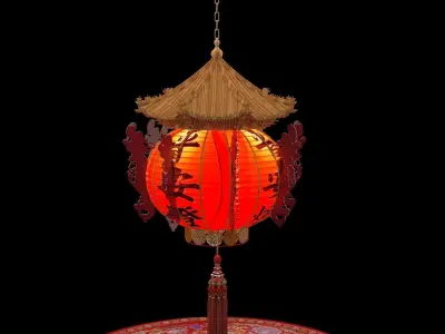 Chinese red lantern  3D model shop