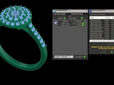 Circle Micro Diamond Ring 3D print model