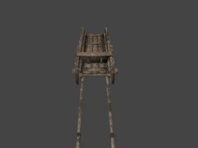 Wooden  Cart Low-poly 3D model