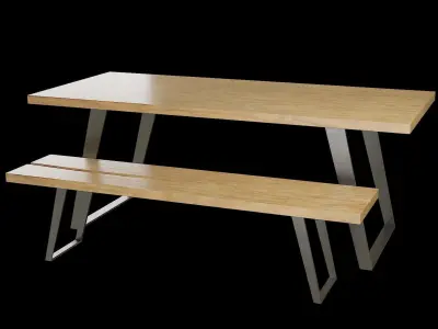 Dining Table Set-06 Low-poly 3D model