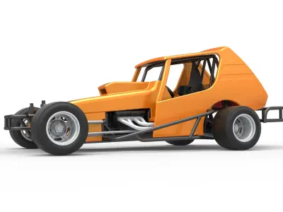 Vintage Asphalt Modified stock car V6 Scale 1 to 25 3D print model