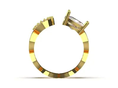 Yellow Gold Diamond Chain stl 3dm Ring Model jr00207 3D print model