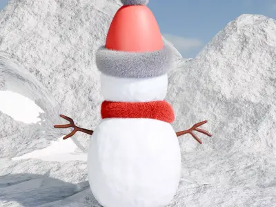 Snowman 3D Model  Winter Christmas Character  Blender  FBX  OBJ 3D model