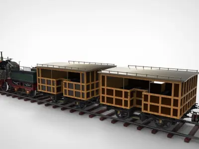 Steam train 1858 3D model