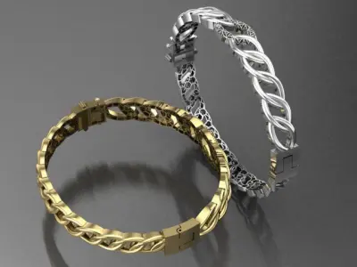 Cuban chain bangle  3D print model