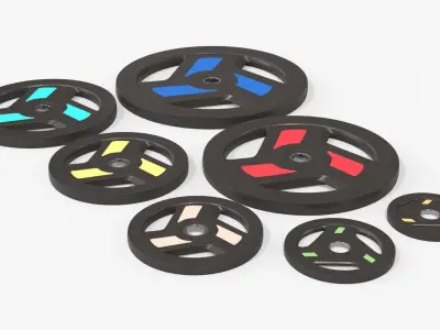 Set of weight plates 04 3D model