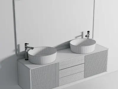 Bathroom furniture set 03 3D model