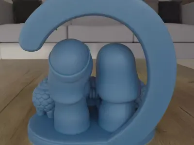 Cute Nativity Scene STL 3D Print Model Christmas Decor 3D print model