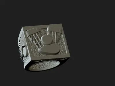 biker ring with motor 3 3D print model