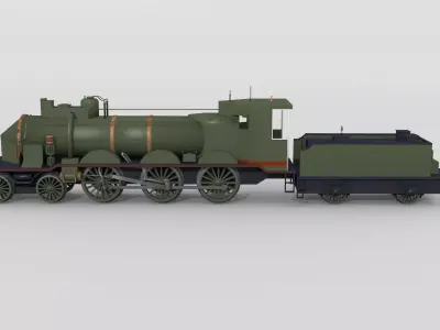 Historical Swiss steam locomotive 3D model