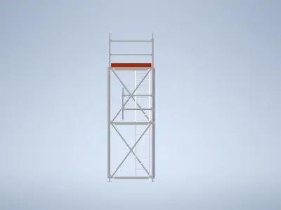Scaffolding tower for a work at height 4mt-area 6210mmx1570mm 3D model