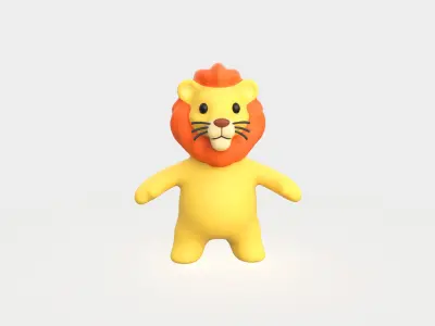 Little animal baby - Lion cute - Animated  Low-poly 3D model