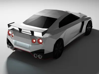 Low Poly Nissan GTR Low-poly 3D model