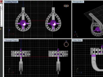 Earrings  Pearl set 3D print model