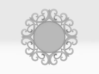Mirror 1 silver ornate frame 3D model