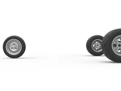 Wheel Set of Ape car proto Scale 1 to 25 3D print model