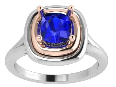 Cushion Solitaire Ring 4181 3D print model