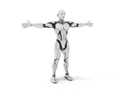 Futuristic Robot Character Model Pack Low-poly 3D model