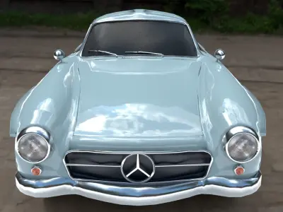 Mercedes Benz 300 SL Gullwing AMG 1955 Low-poly 3D model