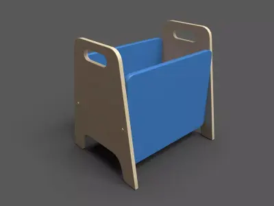 BacPiloo Blue Low-poly 3D model