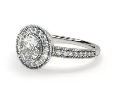 Round diamond engagement ring 3D print model order