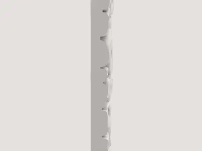 Fortress Rough Stone Wall Section 3D model