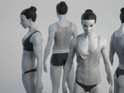 Female Basemesh 08 Low-poly 3D model