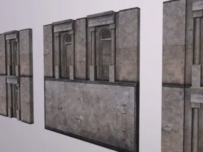 Wall Classic Museum Kit Low-poly 3D model