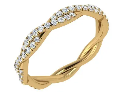 Twisted Diamond Band 3866 3D print model